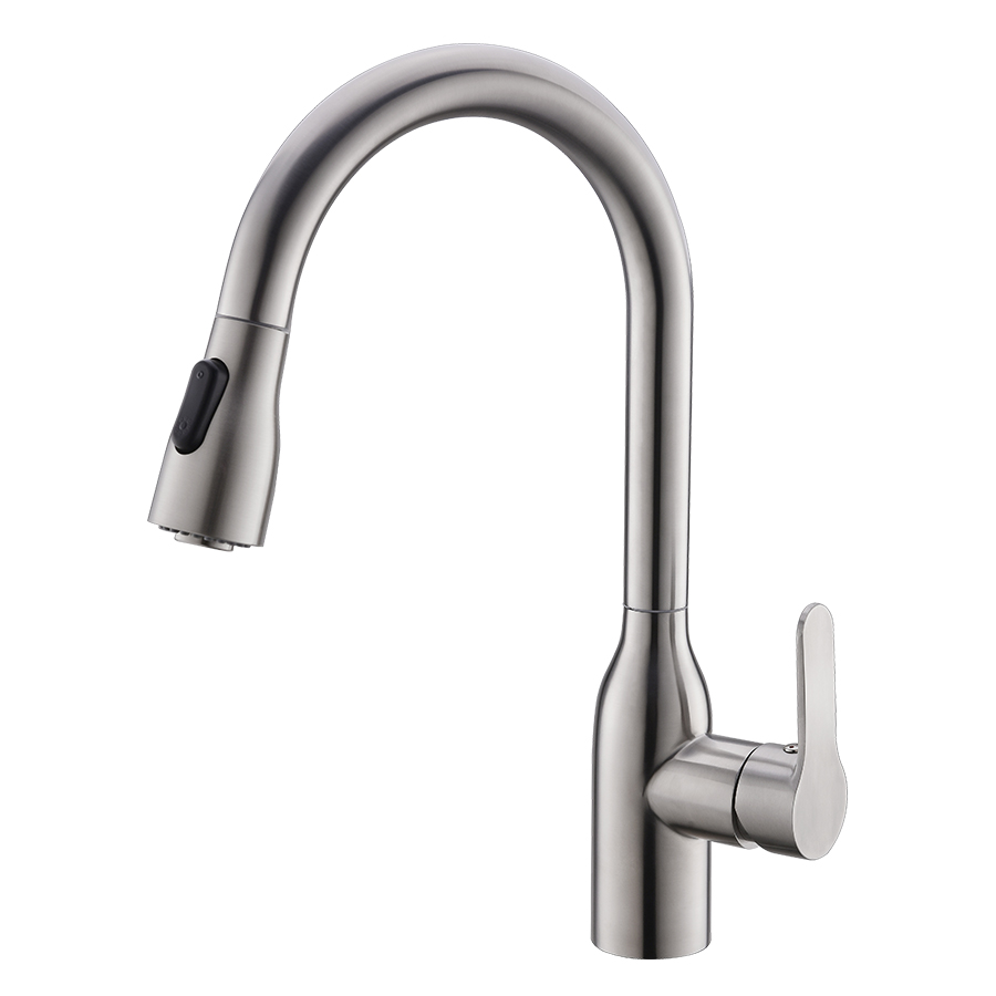 THUN Best Rated Most Popular Brushed Nickel Kitchen Faucet with Pull Down Sprayer