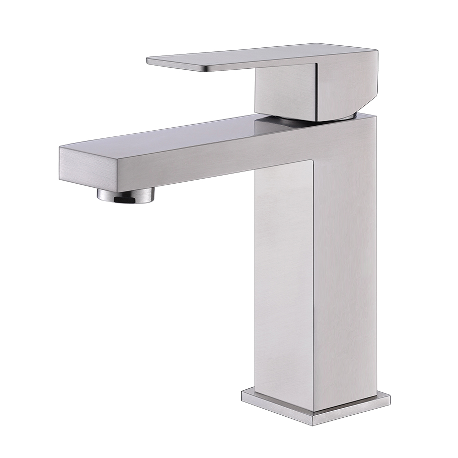 THUN Modern Brushed Nickel Single Hole Bathroom Faucet