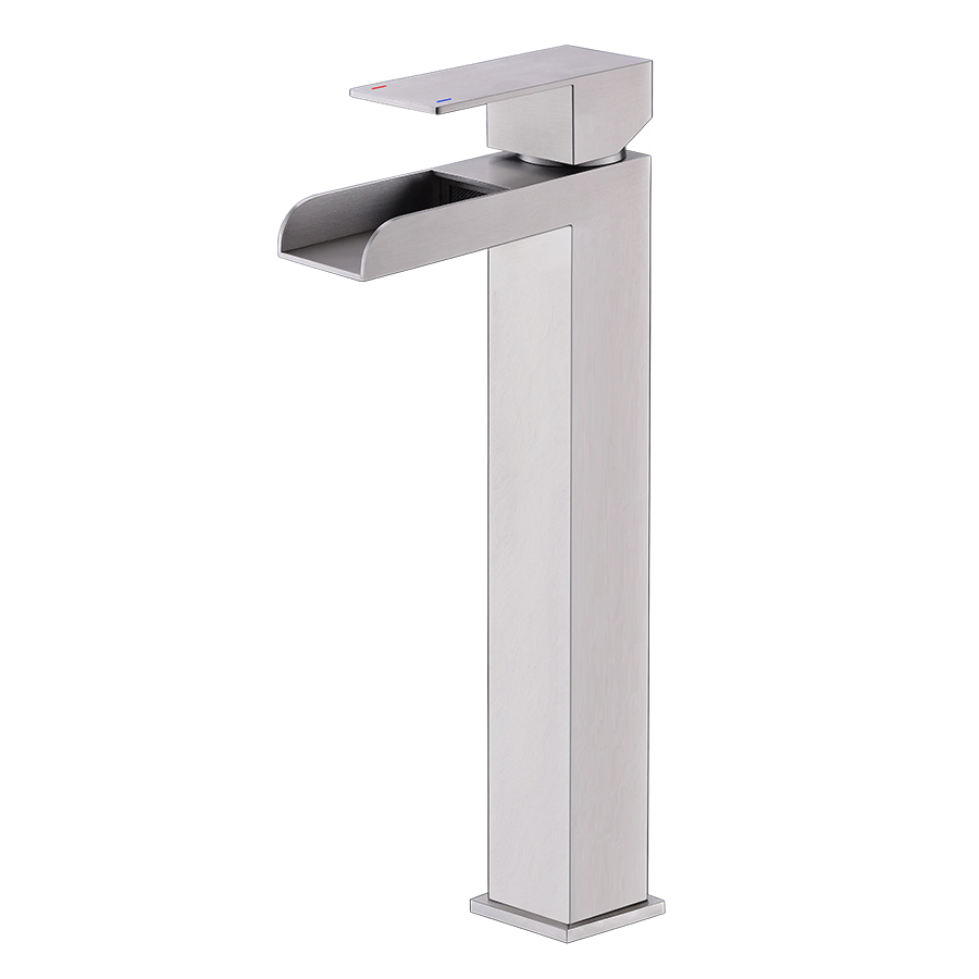 THUN Square Single Lever Tall Bathroom Basin Faucets for Vessel Sinks