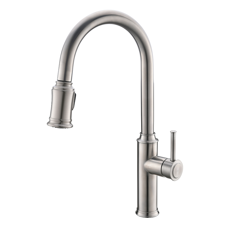 THUN Most Popular Swivel Brushed Nickel Pull Down Kitchen Faucets with Sprayer