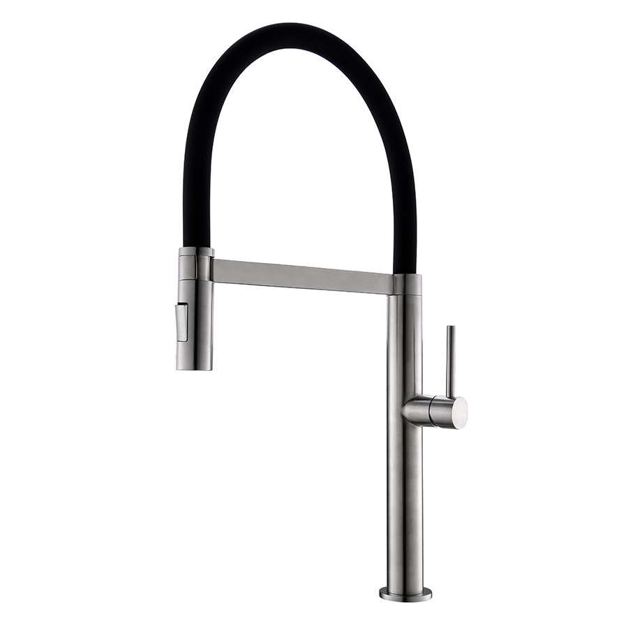 Thun High End Brushed Nickel and Black Swivel Kitchen Sink Faucet Wholesale