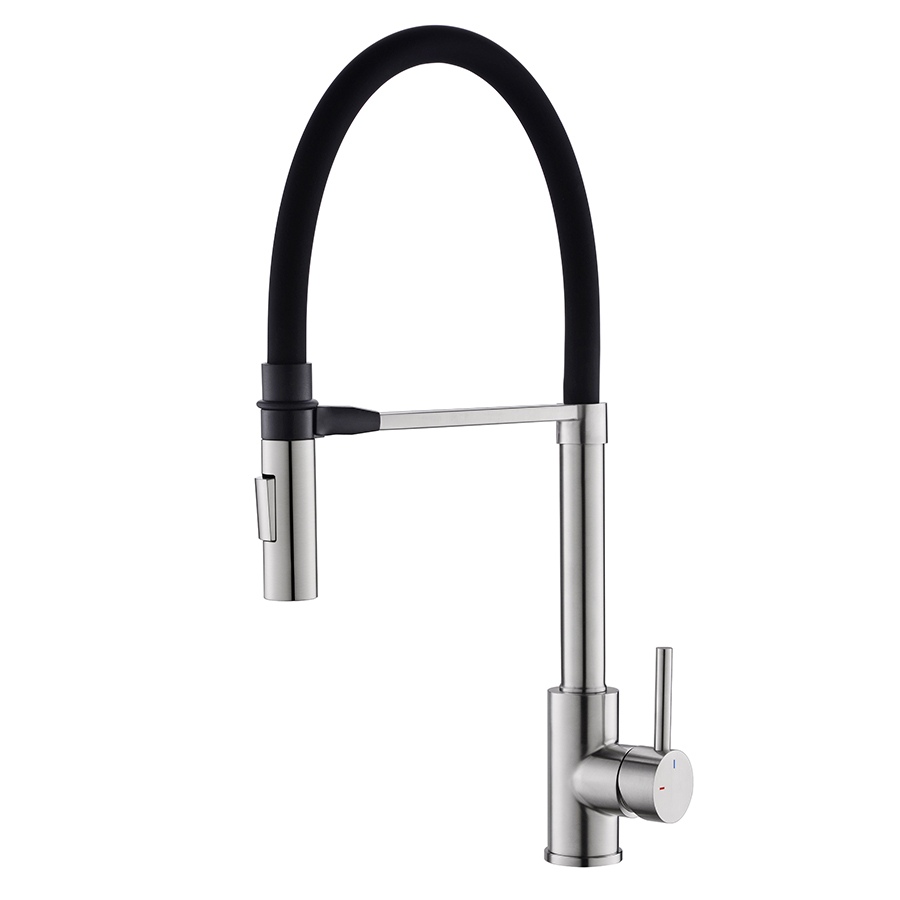 Thun New Single Handle Bar Black Kitchen Faucet with Pull down Sprayer Favorable Price