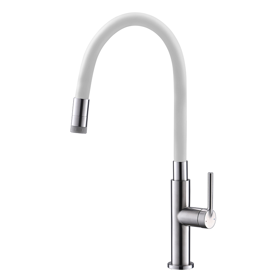 Thun Designer Single Hole Swivel White Kitchen Faucet with Sprayer Price