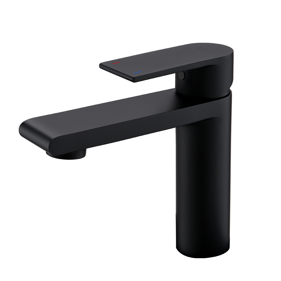 THUN New Design Black Matte Single Hole Sink Basin Faucet for Supply