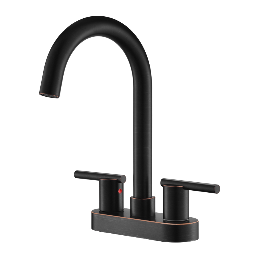 Thun Modern High Arc 2 Handle Centerset Bathroom Vessel Sink Faucets Supply